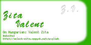 zita valent business card